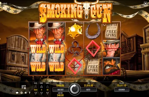 Smoking gun online slot game betting feature