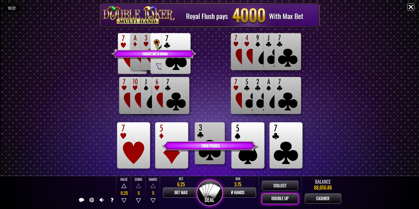 double joker online video poker features