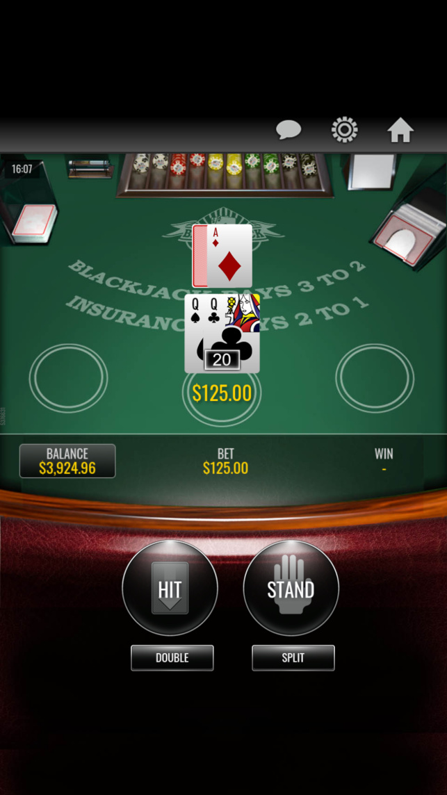características do jogo de mesa de blackjack online