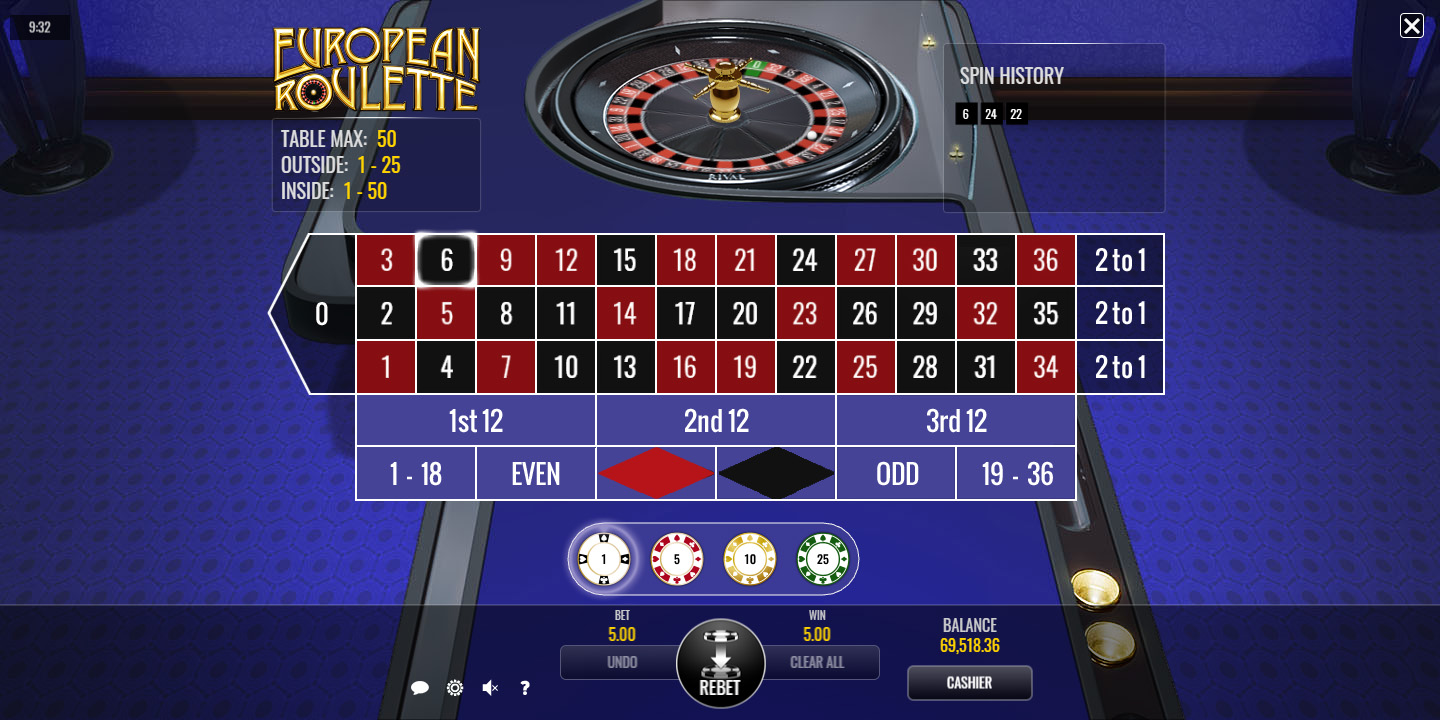 Cum să joci Ruleta Europeană Funcțiile jocului de cazinou online