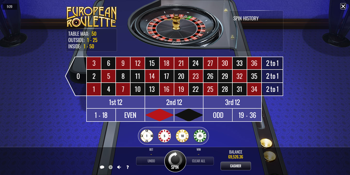 European Roulette Online Casino Game Rules