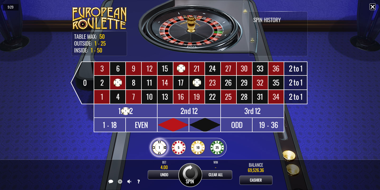 European Roulette online game strategies 