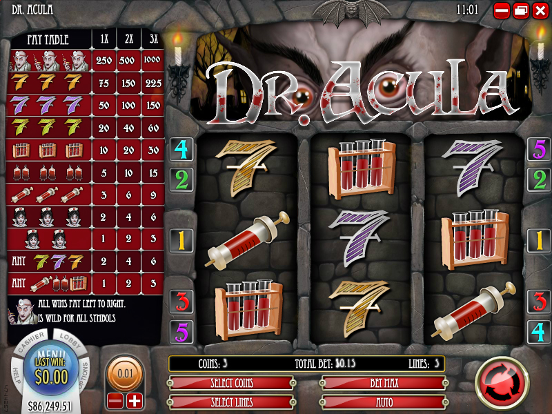 how to play dr acula slot online